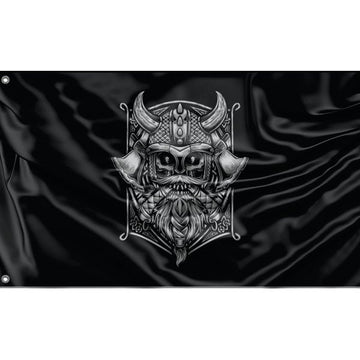 Viking Warrior Skull Flag